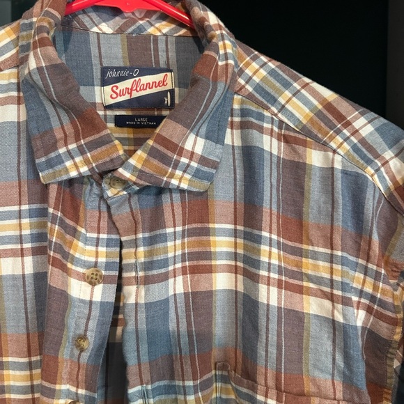 johnnie-O Blue and Brown Casual Button Down Shirt - Picture 2 of 6